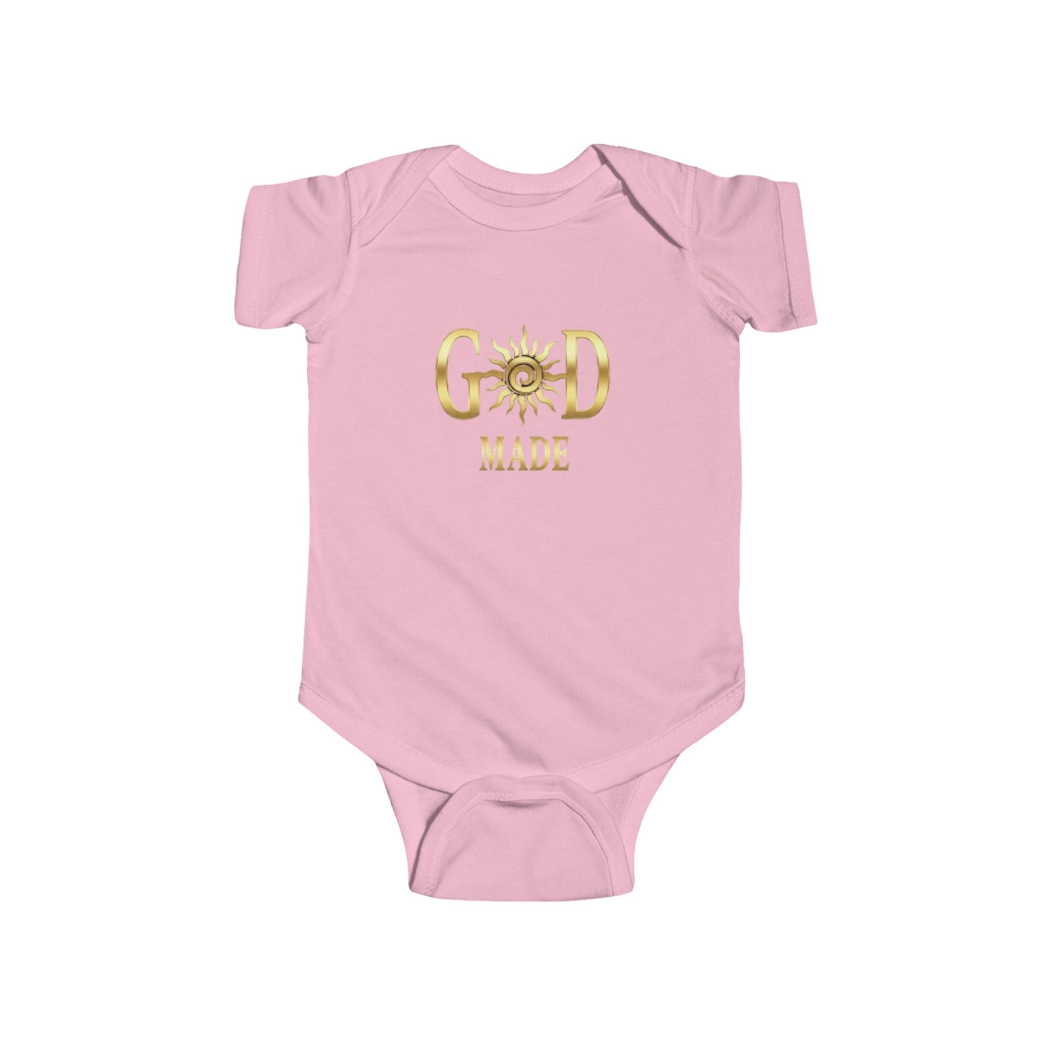 God Made Infant Bodysuit – Gold Sun Faith Baby Onesie