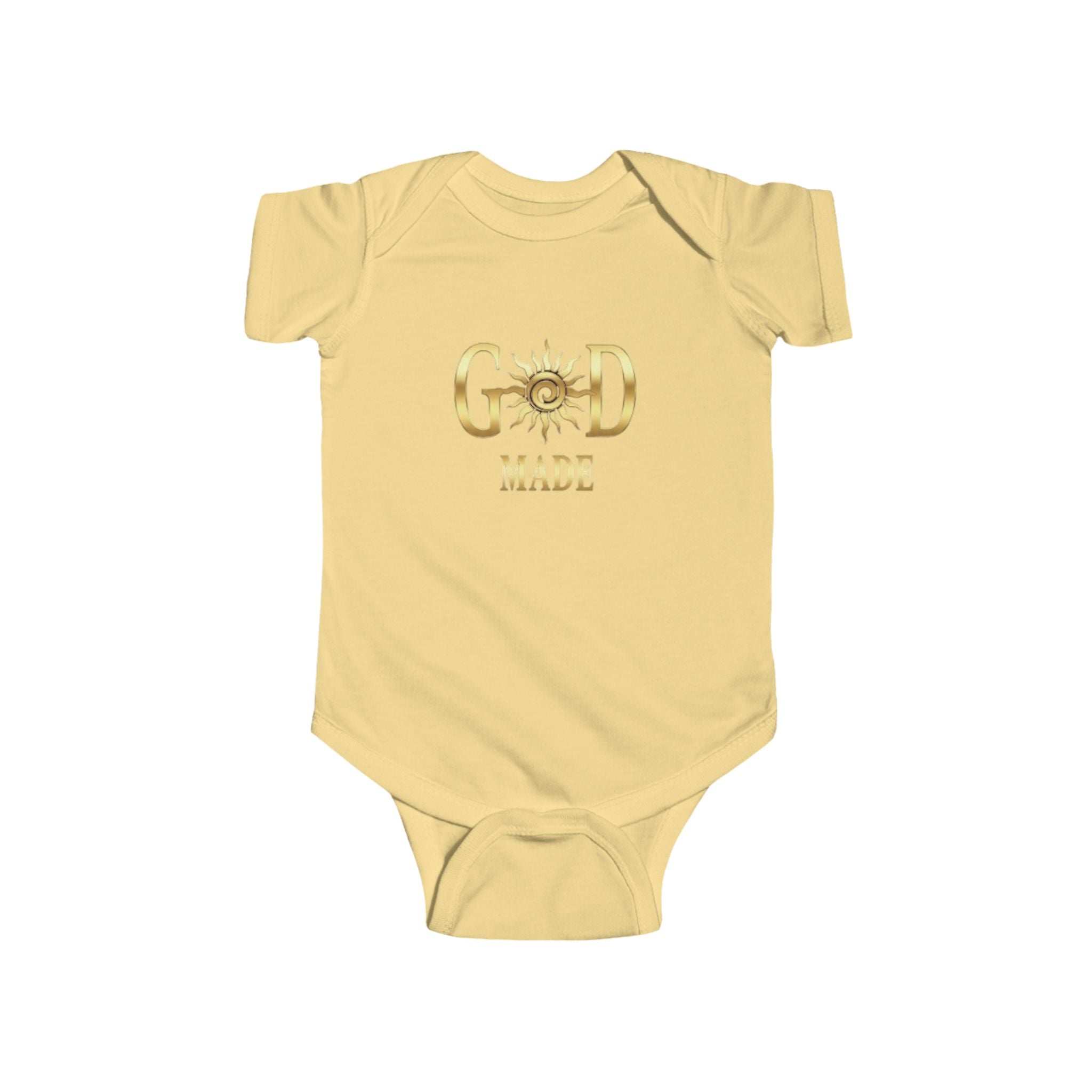 God Made Infant Bodysuit – Gold Sun Faith Baby Onesie