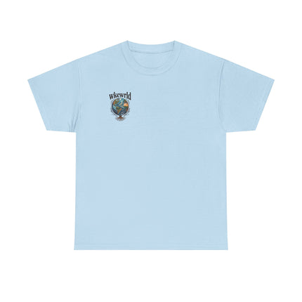 Earth Tree Graphic Tee — "WKE WRLD" Vintage Globe Design