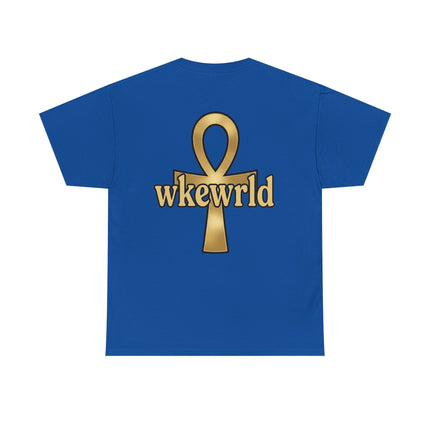 Ankh Graphic Tee — "wkewrld" Gold Symbol T-Shirt