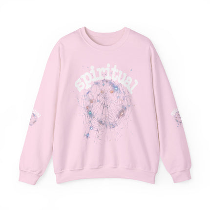 of Spiritual Graphic inspired Crewneck Sweatshirt – Dreamy Spiderweb Art