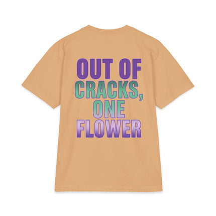 Graphic Tee — "Out of Cracks, One Flower" Gothic Rose Design