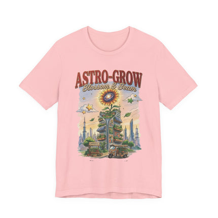 Astro-Grow Sunflower Tee — Retro Space Garden Graphic T-Shirt