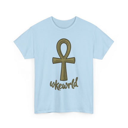 Ankh Graphic Tee — "wkewrld" Gold Symbol T-Shirt