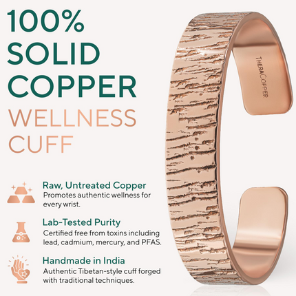 Pure Copper Cuff Bracelet – Timber