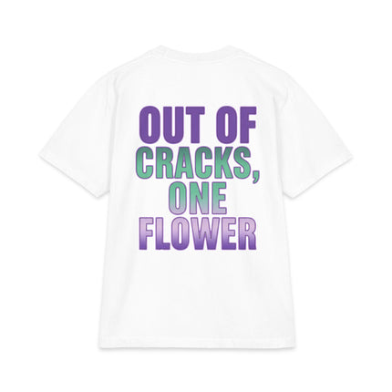 Graphic Tee — "Out of Cracks, One Flower" Gothic Rose Design
