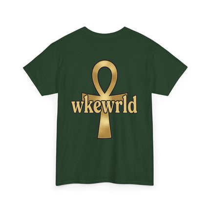 Ankh Graphic Tee — "wkewrld" Gold Symbol T-Shirt