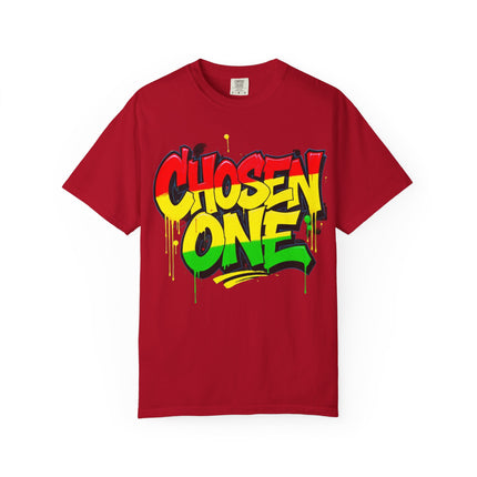 Chosen One Graffiti T-Shirt — Urban Streetwear Tee with Bold Rasta Colors