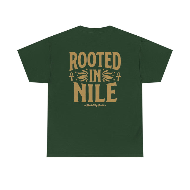Rooted in Nile T-Shirt — Gold Ankh Egyptian Heritage Tee