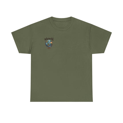 Earth Tree Graphic Tee — "WKE WRLD" Vintage Globe Design