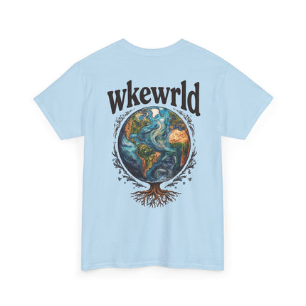 Earth Tree Graphic Tee — "WKE WRLD" Vintage Globe Design