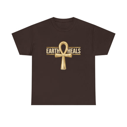 Rooted in Nile T-Shirt — Gold Ankh Egyptian Heritage Tee