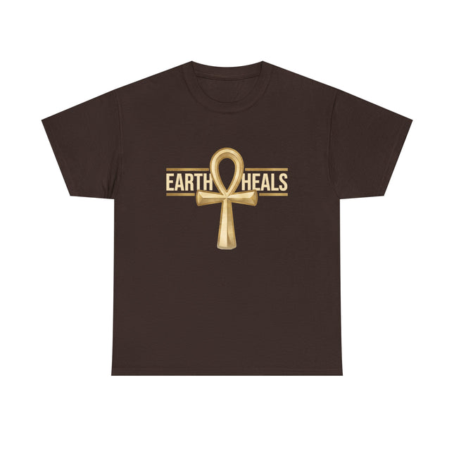 Rooted in Nile T-Shirt — Gold Ankh Egyptian Heritage Tee