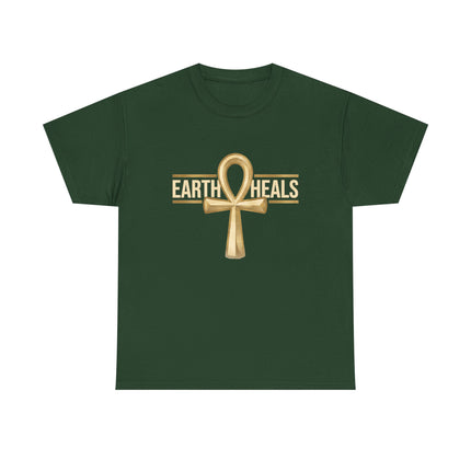 Rooted in Nile T-Shirt — Gold Ankh Egyptian Heritage Tee