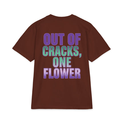 Graphic Tee — "Out of Cracks, One Flower" Gothic Rose Design