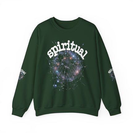 of Spiritual Graphic inspired Crewneck Sweatshirt – Dreamy Spiderweb Art