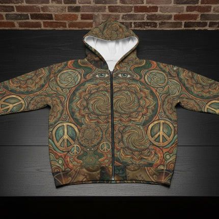 All-Over Print Zip Hoodie — Mystic Third Eye Mandala Design