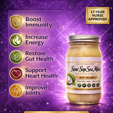 Soursop Sea Moss Gel | Organic Superfood Blend Boost Immunity & Detox Naturally