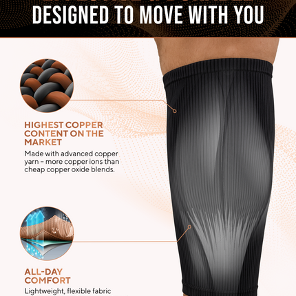 Copper Calf Compression Sleeves (2 Pack)