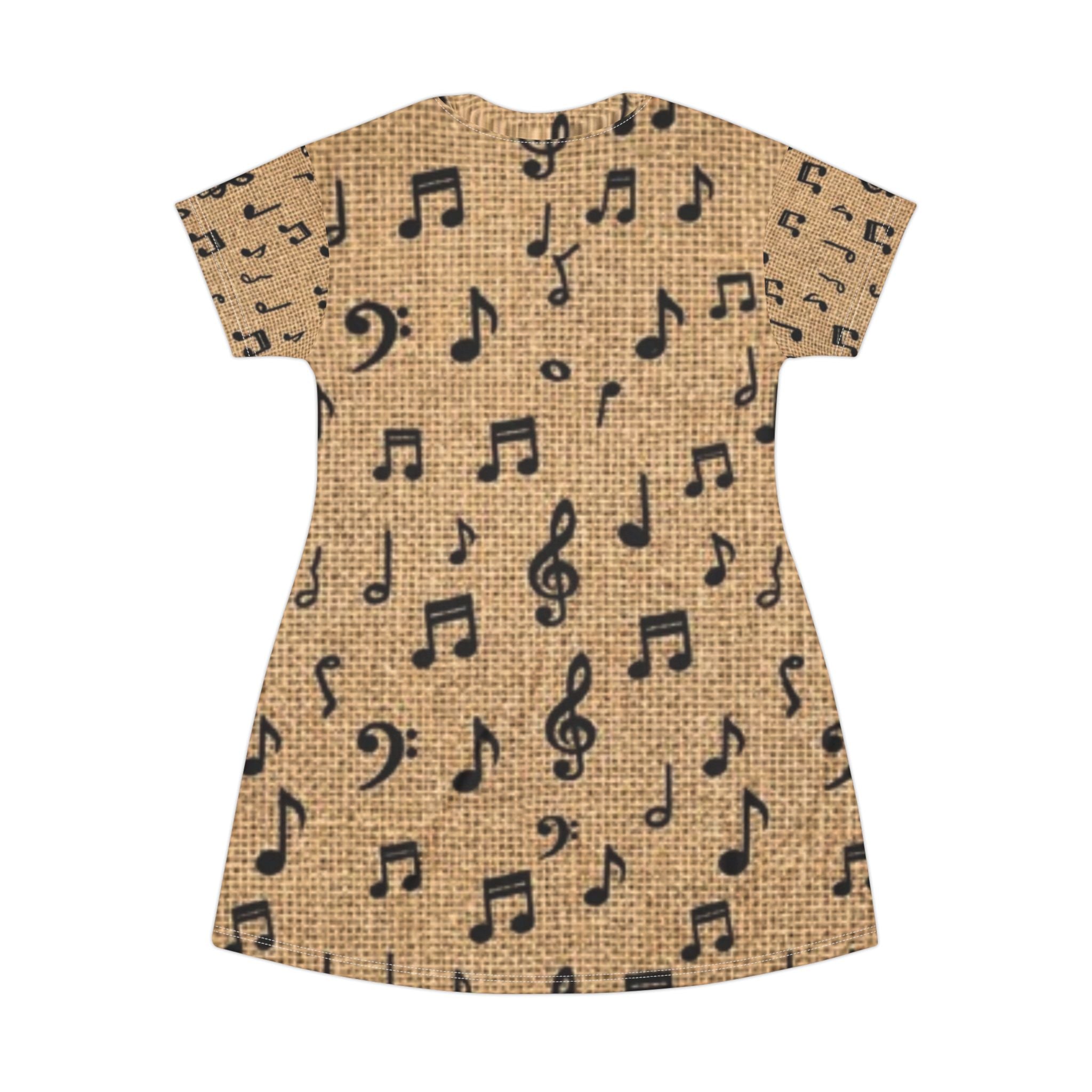 Music note Print T-Shirt Dress