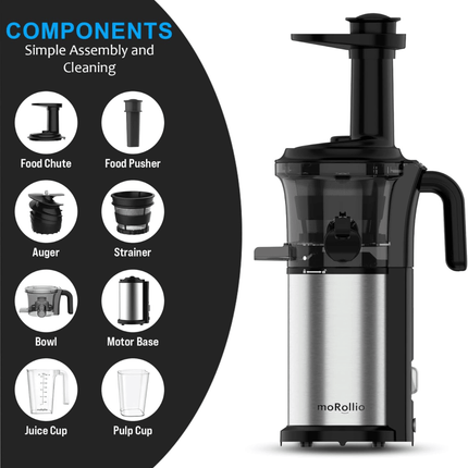 moRollio 45RPM Cold Press Slow Masticating Juicer