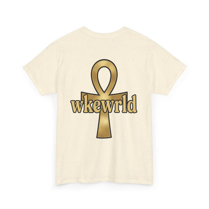 Ankh Graphic Tee — "wkewrld" Gold Symbol T-Shirt