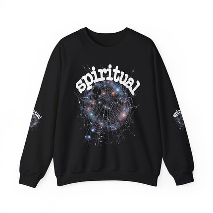 of Spiritual Graphic inspired Crewneck Sweatshirt – Dreamy Spiderweb Art