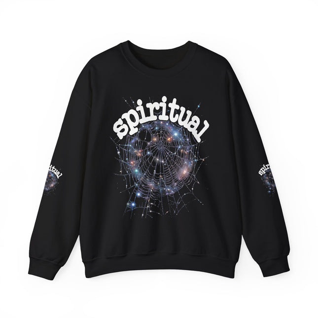 of Spiritual Graphic inspired Crewneck Sweatshirt – Dreamy Spiderweb Art