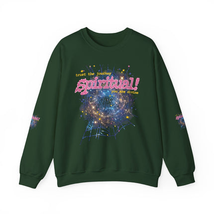 Spiritual Graphic Crewneck Sweatshirt – Dreamy Spiderweb Art