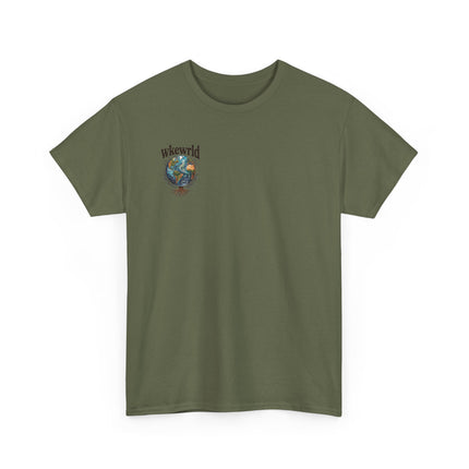 Earth Tree Graphic Tee — "WKE WRLD" Vintage Globe Design