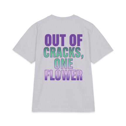 Graphic Tee — "Out of Cracks, One Flower" Gothic Rose Design