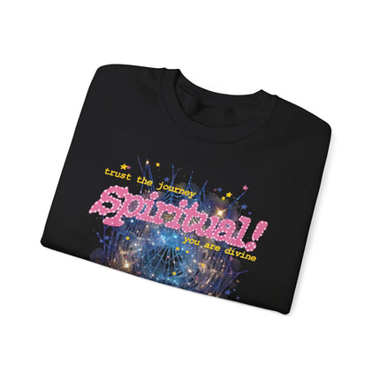 Spiritual Graphic Crewneck Sweatshirt – Dreamy Spiderweb Art