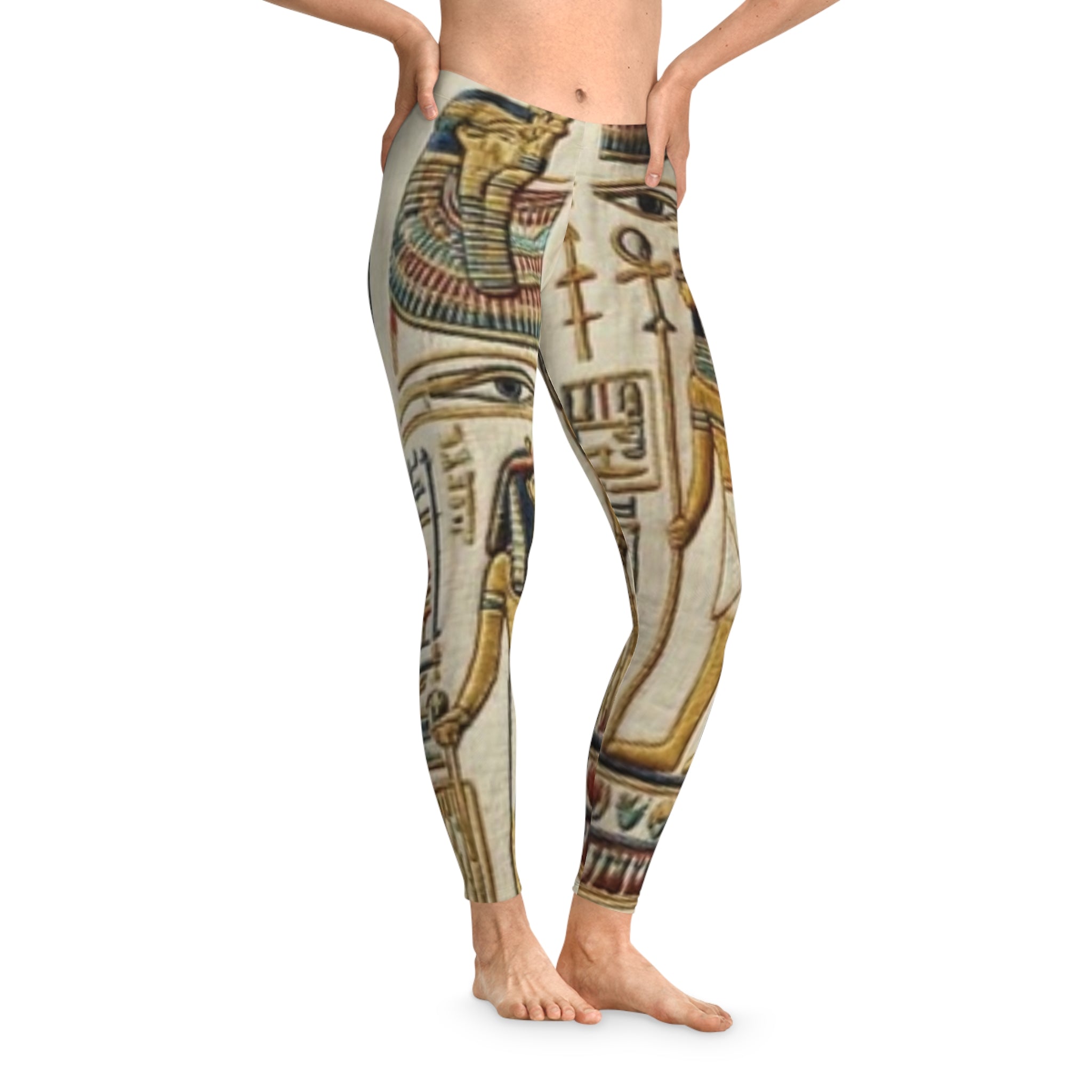 Egyptian Hieroglyph Leggings — Vintage Egyptian Art All-Over Print