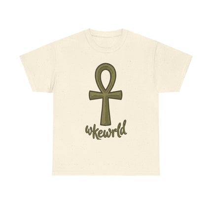 Ankh Graphic Tee — "wkewrld" Gold Symbol T-Shirt