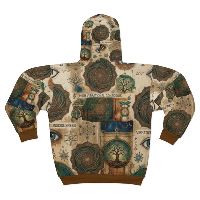 Abstract Themed Zip Hoodie