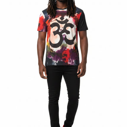 Om Symbol Tie-Dye Men's Sports Jersey — Spiritual Yoga Athletic Tee