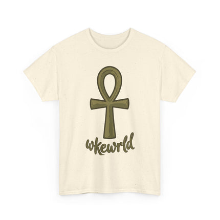 Ankh Graphic Tee — "wkewrld" Gold Symbol T-Shirt