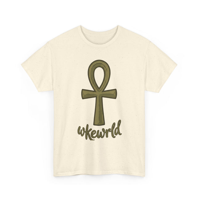 Ankh Graphic Tee — "wkewrld" Gold Symbol T-Shirt