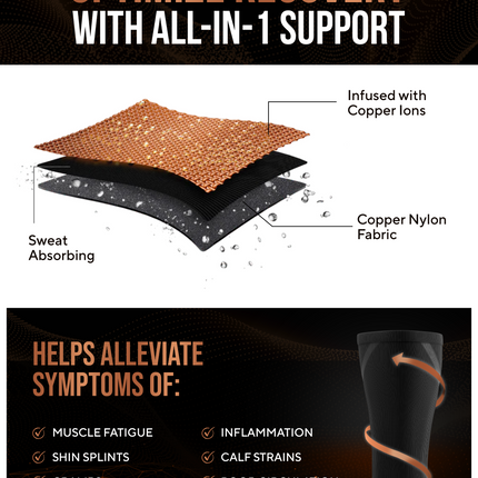 Copper Calf Compression Sleeves (2 Pack)