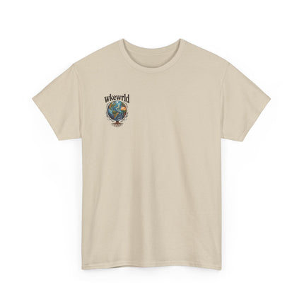 Earth Tree Graphic Tee — "WKE WRLD" Vintage Globe Design