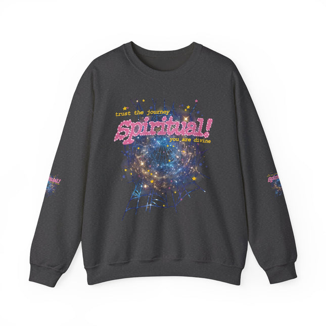 Spiritual Graphic Crewneck Sweatshirt – Dreamy Spiderweb Art