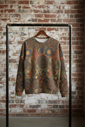 WKE Collage Theme All-Over-Print Sweatshirt — Vintage Sun & Moon Psychedelic Pattern