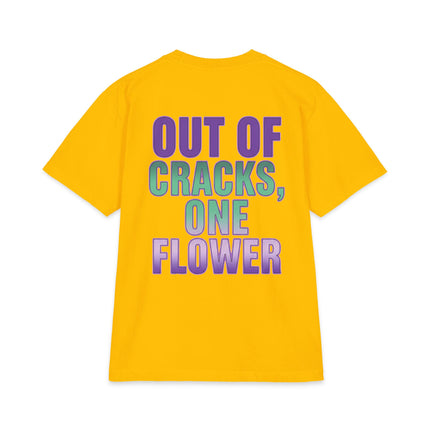 Graphic Tee — "Out of Cracks, One Flower" Gothic Rose Design