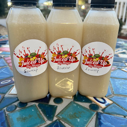 Fresh Soursop Juice | 100% Homemade Guanábana Juice with Ginger & Organic Lime | All-Natural, Vegan, Keto-Friendly – 16oz Bottle