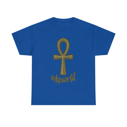 Ankh Graphic Tee — "wkewrld" Gold Symbol T-Shirt