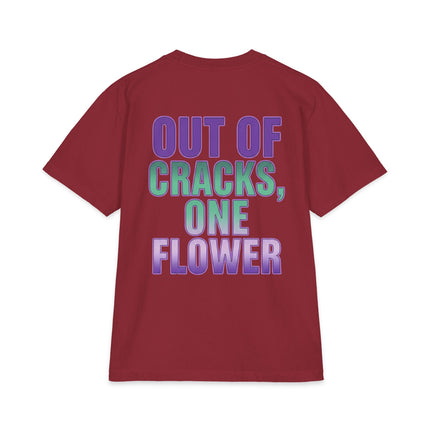 Graphic Tee — "Out of Cracks, One Flower" Gothic Rose Design