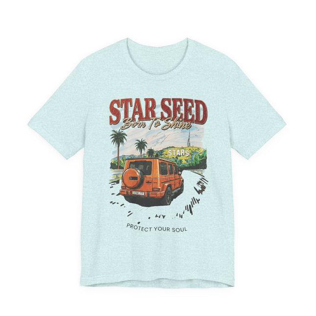 Star Seed Van Graphic Tee — "Protect Your Soul" Retro Beach T-Shirt