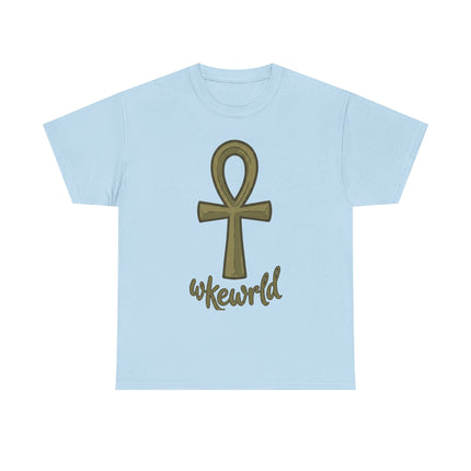 Ankh Graphic Tee — "wkewrld" Gold Symbol T-Shirt