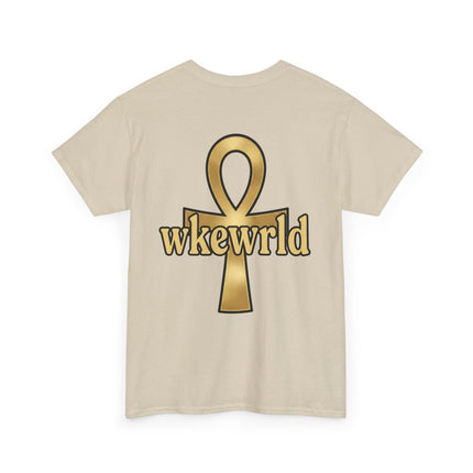 Ankh Graphic Tee — "wkewrld" Gold Symbol T-Shirt