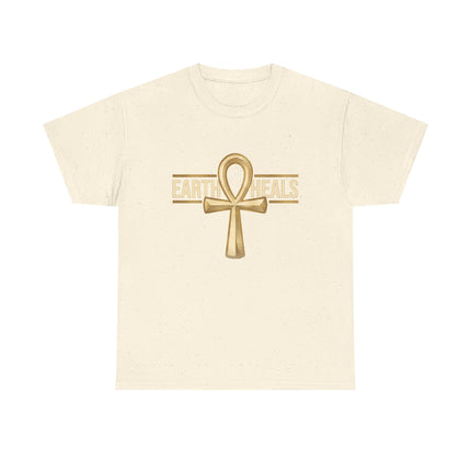 Rooted in Nile T-Shirt — Gold Ankh Egyptian Heritage Tee